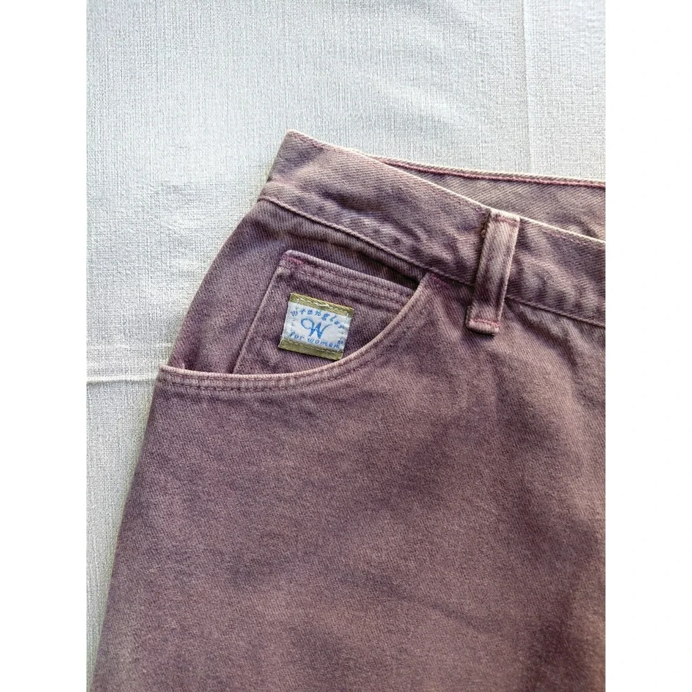 Vtg Wrangler for Women High Rise Tapered Leg Jeans 12x34‎ Purple Denim
